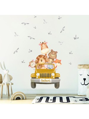 Artikel Safari Günlüğü Sevimli Hayvanlar Çocuk Odası Duvar Sticker 50 x 70 cm