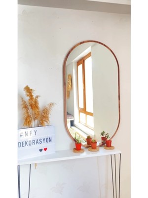 Nisan Dekor Dekoratif Ayna 92x51 cm Ahşap Renk