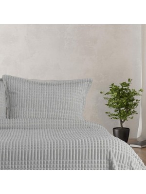 Merinos Modern Line Açık Gri Tek Kişilik Yatak Örtüsü Takımı