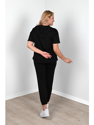 Koza Kadın Kapüşonlu Büyük Beden Eşofman Takımı 3759-23