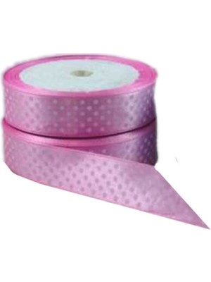 Depposite Saten Kurdele Benekli Puantiyeli Kurdele 2 cm - 10 mt Pembe