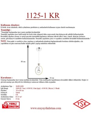 Eray Aydınlatma 1125-1 Krom LED Avize