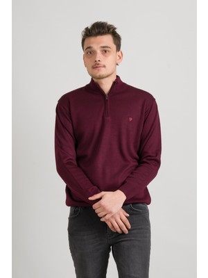 Akçaylar Regular Fit Yarım Balıkçı Fermuarlı Akrilik Viskon Karışımlı Erkek Triko Kazak