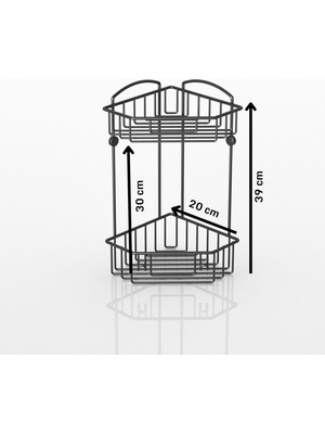 Tekno-tel Teknotel Iki Katlı Kancalı Banyo Rafı Siyah ES092
