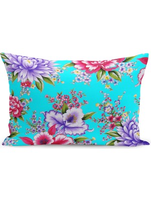 Filamente Çift Taraflı Dijital Baskı Kırlent Kılıfı Çiçek Bahçesi
