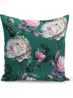 Filamente Çift Taraflı Dijital Baskı Kırlent Kılıfı Çiçek Bahçesi