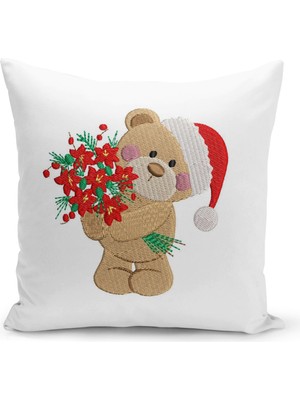 Filamente Yılbaşı Christmas Deseni Çift Taraflı Dijital Baskılı Kırlent Kılıfı