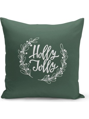 Filamente Yılbaşı Christmas Deseni Çift Taraflı Dijital Baskılı Kırlent Kılıfı