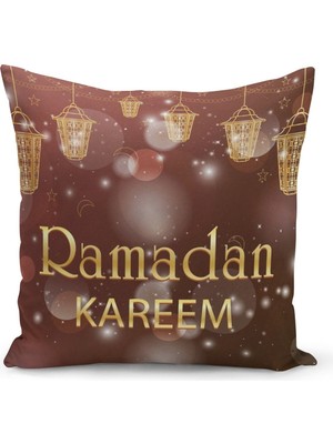 Filamente Ramazan Özel Desenli Çift Taraflı Dijital Baskılı Kırlent Kılıfı