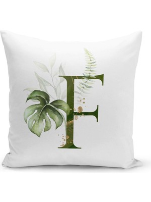 Filamente Çift Taraflı Dijital Baskı Kırlent Kılıfı Harf F