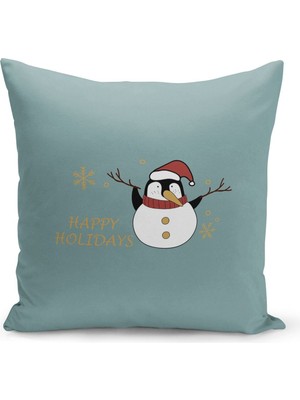Filamente Yılbaşı Christmas Deseni Çift Taraflı Dijital Baskılı Kırlent Kılıfı