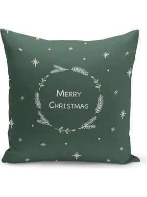 Filamente Yılbaşı Christmas Deseni Çift Taraflı Dijital Baskılı Kırlent Kılıfı