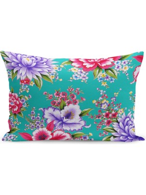 Filamente Çift Taraflı Dijital Baskı Kırlent Kılıfı Çiçek Bahçesi