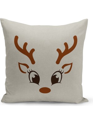 Filamente Yılbaşı Christmas Deseni Çift Taraflı Dijital Baskılı Kırlent Kılıfı