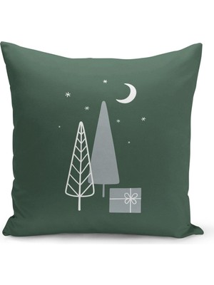 Filamente Yılbaşı Christmas Deseni Çift Taraflı Dijital Baskılı Kırlent Kılıfı