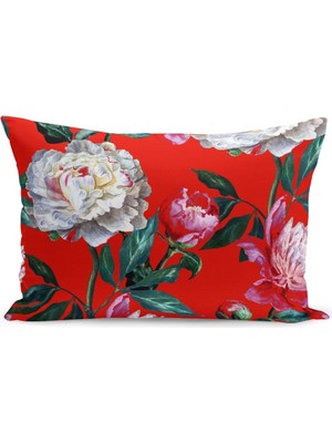 Filamente Çift Taraflı Dijital Baskı Kırlent Kılıfı Çiçek Bahçesi