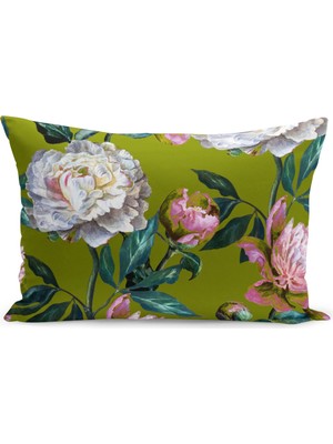 Filamente Çift Taraflı Dijital Baskı Kırlent Kılıfı Çiçek Bahçesi