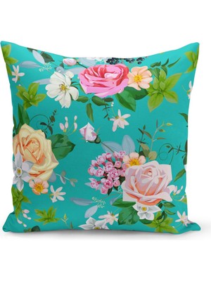 Filamente Çift Taraflı Dijital Baskı Kırlent Kılıfı Çiçek Bahçesi