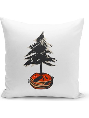 Filamente Yılbaşı Christmas Deseni Çift Taraflı Dijital Baskılı Kırlent Kılıfı