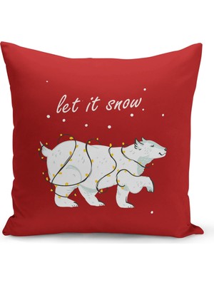 Filamente Yılbaşı Christmas Deseni Çift Taraflı Dijital Baskılı Kırlent Kılıfı