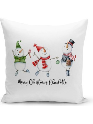 Filamente Yılbaşı Christmas Deseni Çift Taraflı Dijital Baskılı Kırlent Kılıfı