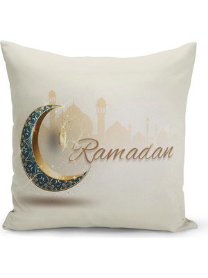 Filamente Ramazan Özel Desenli Çift Taraflı Dijital Baskılı Kırlent Kılıfı