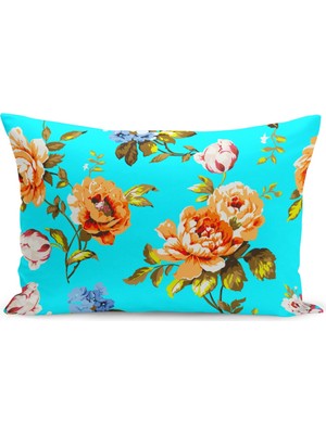 Filamente Çift Taraflı Dijital Baskı Kırlent Kılıfı Çiçek Bahçesi