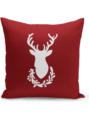 Filamente Yılbaşı Christmas Deseni Çift Taraflı Dijital Baskılı Kırlent Kılıfı