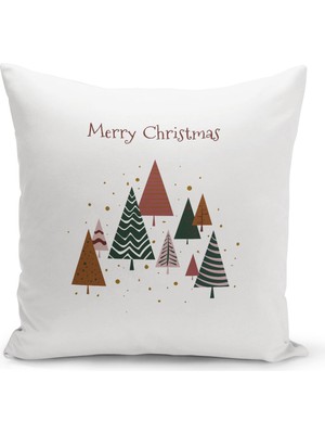 Filamente Yılbaşı Christmas Deseni Çift Taraflı Dijital Baskılı Kırlent Kılıfı