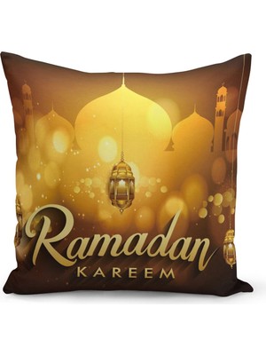 Filamente Ramazan Özel Desenli Çift Taraflı Dijital Baskılı Kırlent Kılıfı