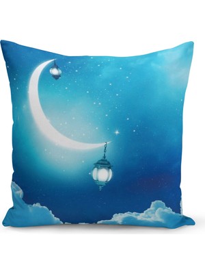 Filamente Ramazan Özel Desenli Çift Taraflı Dijital Baskılı Kırlent Kılıfı