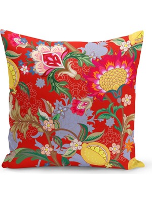 Filamente Çift Taraflı Dijital Baskı Kırlent Kılıfı Çiçek Bahçesi