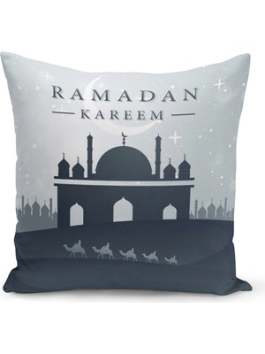 Filamente Ramazan Özel Desenli Çift Taraflı Dijital Baskılı Kırlent Kılıfı