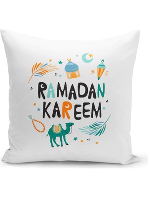 Filamente Ramazan Özel Desenli Çift Taraflı Dijital Baskılı Kırlent Kılıfı