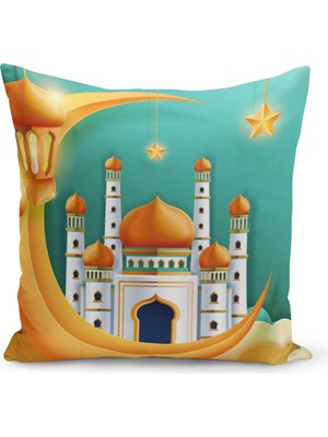 Filamente Ramazan Özel Desenli Çift Taraflı Dijital Baskılı Kırlent Kılıfı