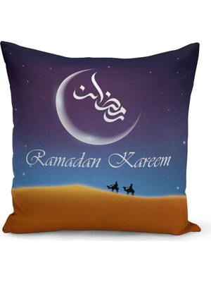 Filamente Ramazan Özel Desenli Çift Taraflı Dijital Baskılı Kırlent Kılıfı