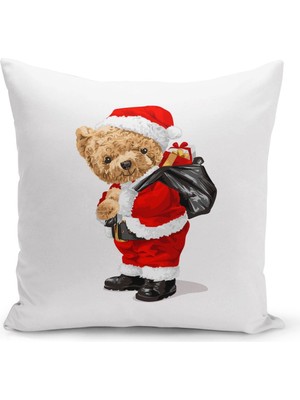 Filamente Yılbaşı Christmas Deseni Çift Taraflı Dijital Baskılı Kırlent Kılıfı