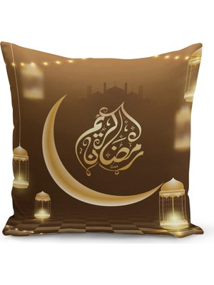 Filamente Ramazan Özel Desenli Çift Taraflı Dijital Baskılı Kırlent Kılıfı