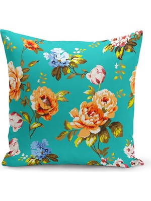 Filamente Çift Taraflı Dijital Baskı Kırlent Kılıfı Çiçek Bahçesi