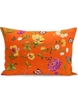 Filamente Çift Taraflı Dijital Baskı Kırlent Kılıfı Çiçek Bahçesi