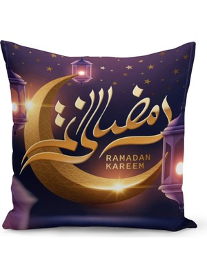 Filamente Ramazan Özel Desenli Çift Taraflı Dijital Baskılı Kırlent Kılıfı