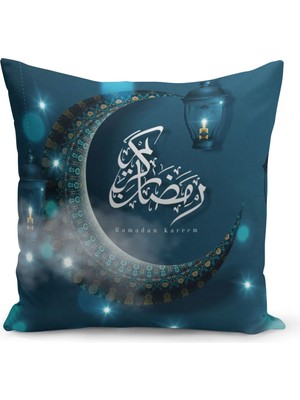 Filamente Ramazan Özel Desenli Çift Taraflı Dijital Baskılı Kırlent Kılıfı