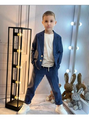 Zelhan Kids Erkek Çocuk Keten Takım Elbise