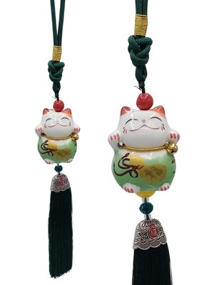 Dünyadan Hediyeler Feng Shui Maneki Neko Şans Kedisi Yeşil No.1