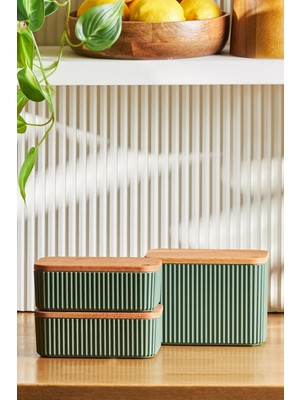 Karaca Massimo 3'lü Saklama Kabı Seti Yeşil Sızdırmaz Tasarım ile Çok Amaçlı Kullanım İçin Plastik