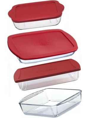 Paşabahçe Kırmızı Kapaklı Borcam Seti 4 Lü