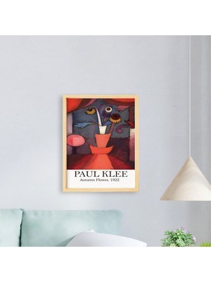 Ayışığı Dizayn Paul Klee Autumn Flower Doğal Ahşap Çerçeveli Tekli Tablo Seti