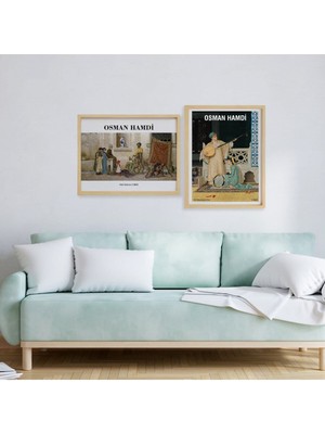 Ayışığı Dizayn Osman Hamdi Lamine Çerçeveli 2'li Tablo Seti