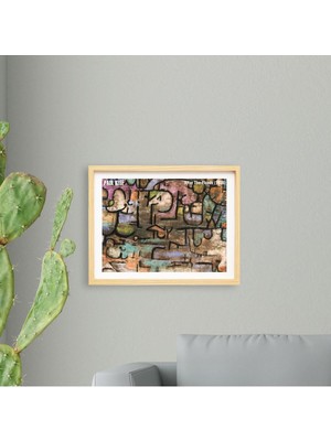 Ayışığı Dizayn Paul Klee Floods Doğal Ahşap Çerçeveli Tekli Tablo Seti