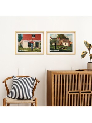 Ayışığı Dizayn Winslow Homer Doğal Ahşap Çerçeveli 2'li Tablo Seti